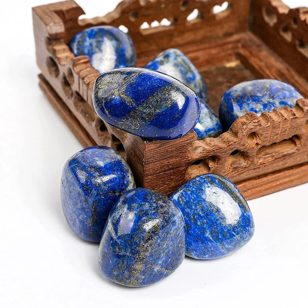 Natural Lapis Lazuli Tumbled Stones for Wicca Reiki Healing Crystals Polished Energy Chakra Stone Ornament 20-30mm