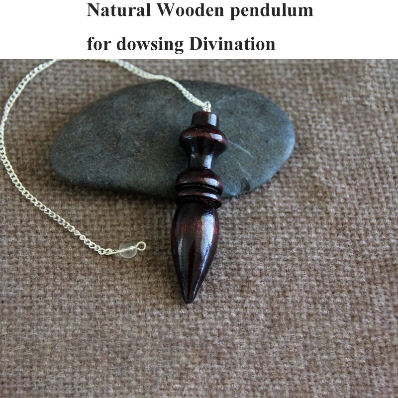 Natural Wooden Pendulum for Divination Dowsing Karnak Egyptian Wood Pendant Pendulums Chakra Chain Healing Spiritual Pendulos