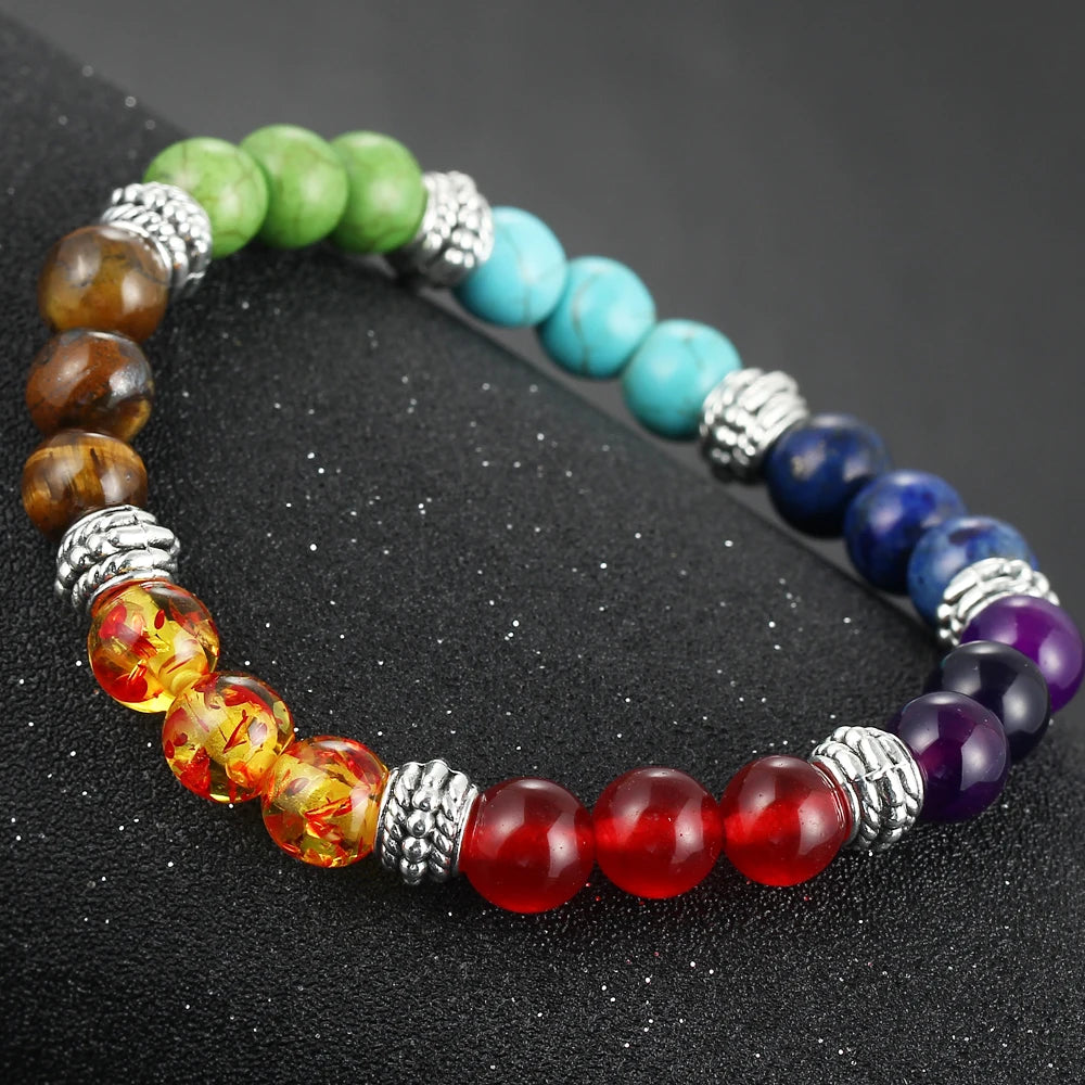 7 Chakra Bracelet Beads Natural Stone Healing Balance Yoga Buddha Prayer Reiki Adjustable Bracelets & Bangles Women Men Jewelry