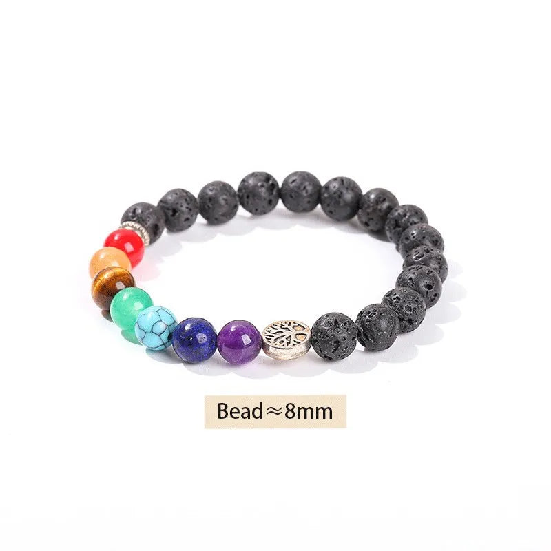 JD Natural Stone Eight Planets Bead Bracelets Men Women Universe Seven Chakra Bangle Yoga Balance Galaxy Solar Wristband Jewelry