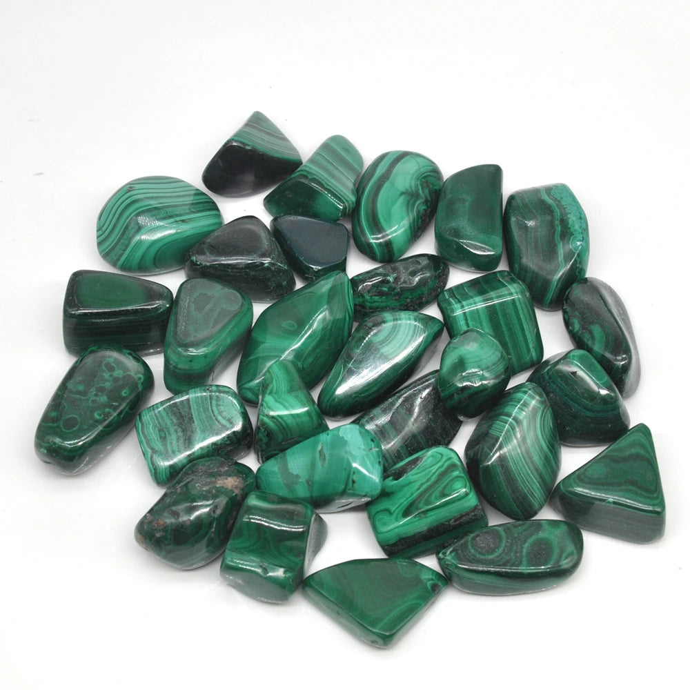 Natural Malachite Tumbled Stones Bulk Healing Crystals Reiki Polished Real Gemstone Aquarium Decoration Material For Jewelry