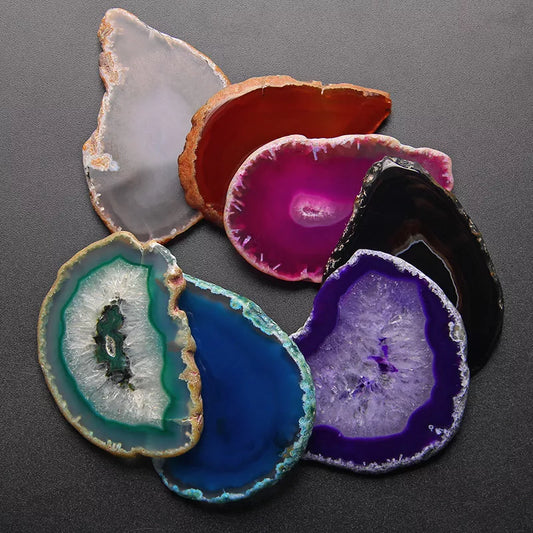 50-80mm Irregular Natural Onyx Agates Geode Slice No Hole Reiki Healing Chakra Stone For Home Decoration Finding Mineral Gifts