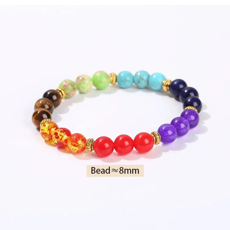 JD Natural Stone Eight Planets Bead Bracelets Men Women Universe Seven Chakra Bangle Yoga Balance Galaxy Solar Wristband Jewelry