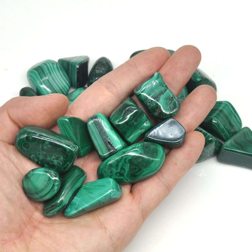 Natural Malachite Tumbled Stones Bulk Healing Crystals Reiki Polished Real Gemstone Aquarium Decoration Material For Jewelry