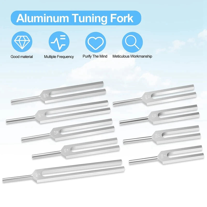 Tuning Fork Set - 9 Tuning Forks For Healing Chakra,Sound Therapy,Keep Body,Mind And Spirit In Perfect Harmony